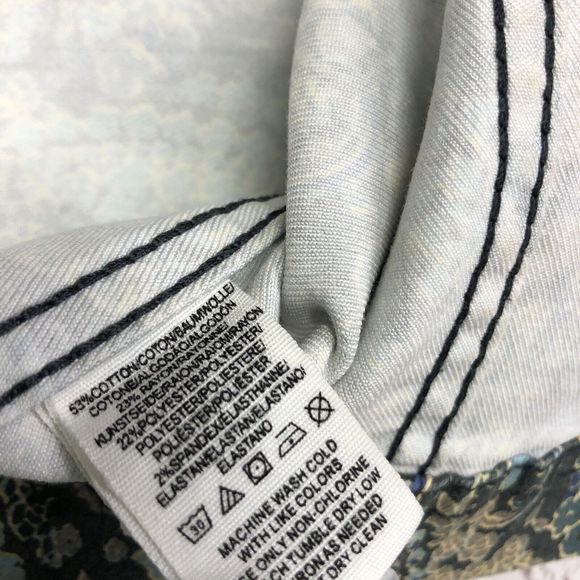 Free People Women Paisley Mini Skirt Size 4 Back Zip Cotton Blend B208 -2 - Picture 6 of 11